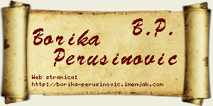 Borika Perušinović vizit kartica